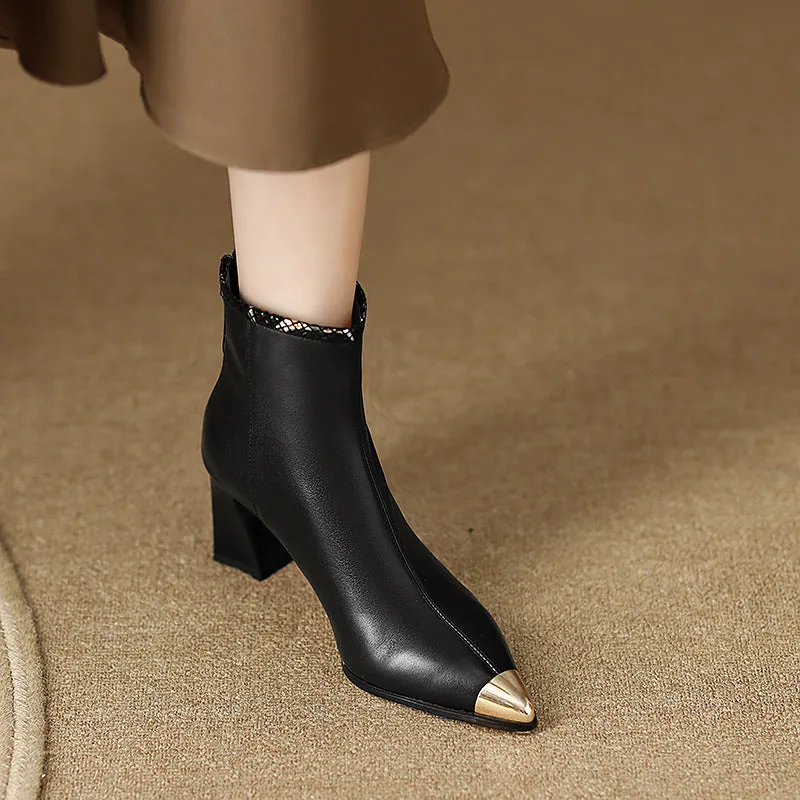 Irene Black Cap Toe Boots