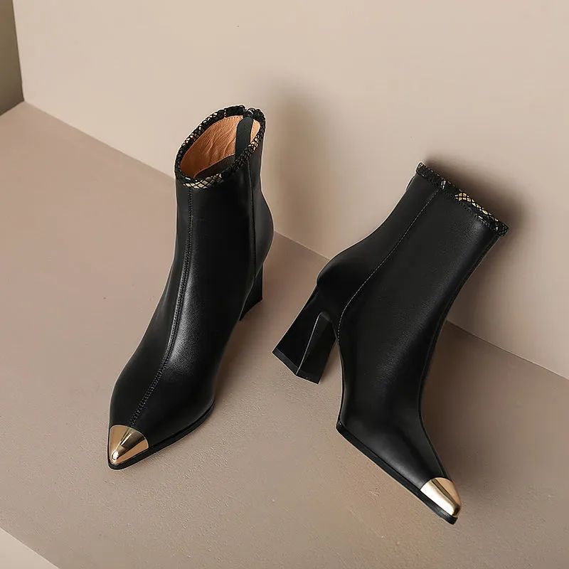Irene Black Cap Toe Boots