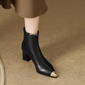 Irene Black Cap Toe Boots