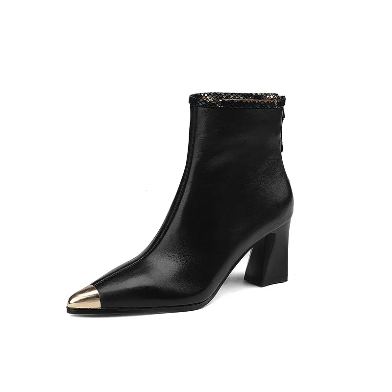 Irene Black Cap Toe Boots