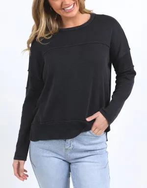 Jayne Throw On Knit - Washed Black