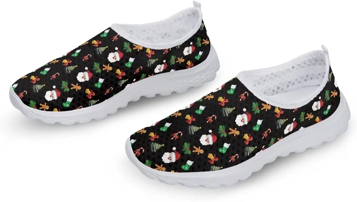Jeiento Christmas Shoes for Womens Athletic Running Shoes Fashion Sneakers Breathable Lightweight Walking Shoes US 5.5-11.5