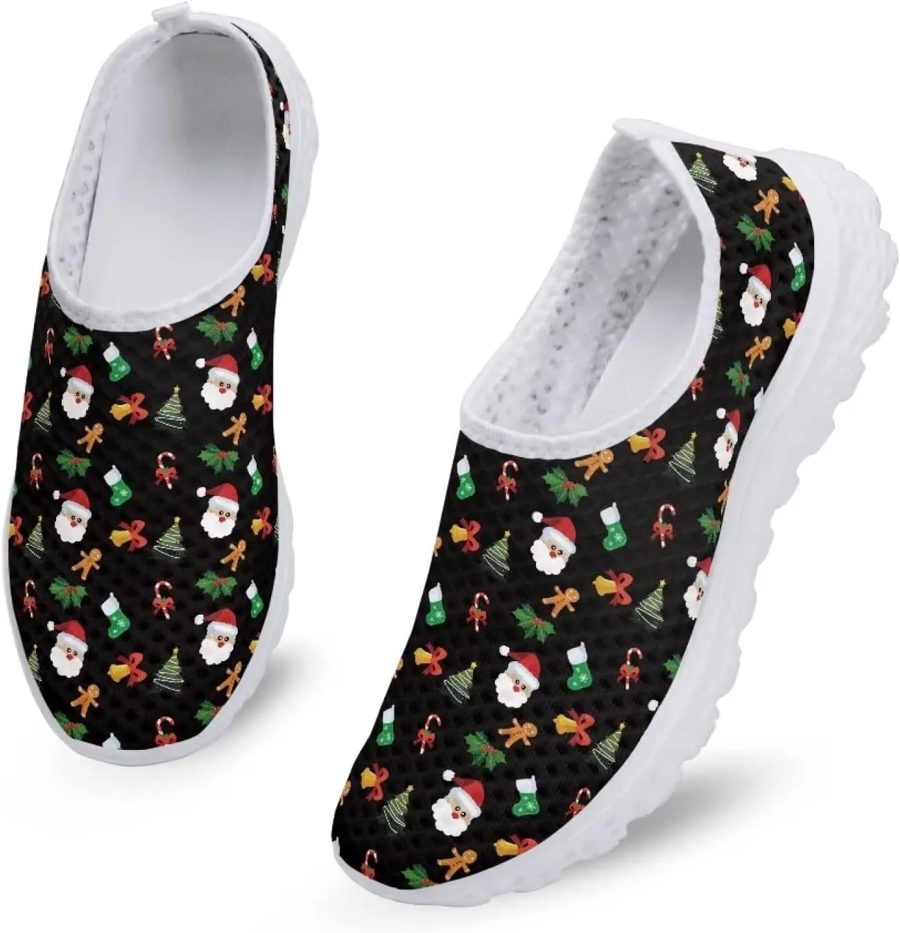 Jeiento Christmas Shoes for Womens Athletic Running Shoes Fashion Sneakers Breathable Lightweight Walking Shoes US 5.5-11.5