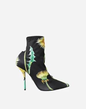 Jersey Stretch Booties With Flower Print
