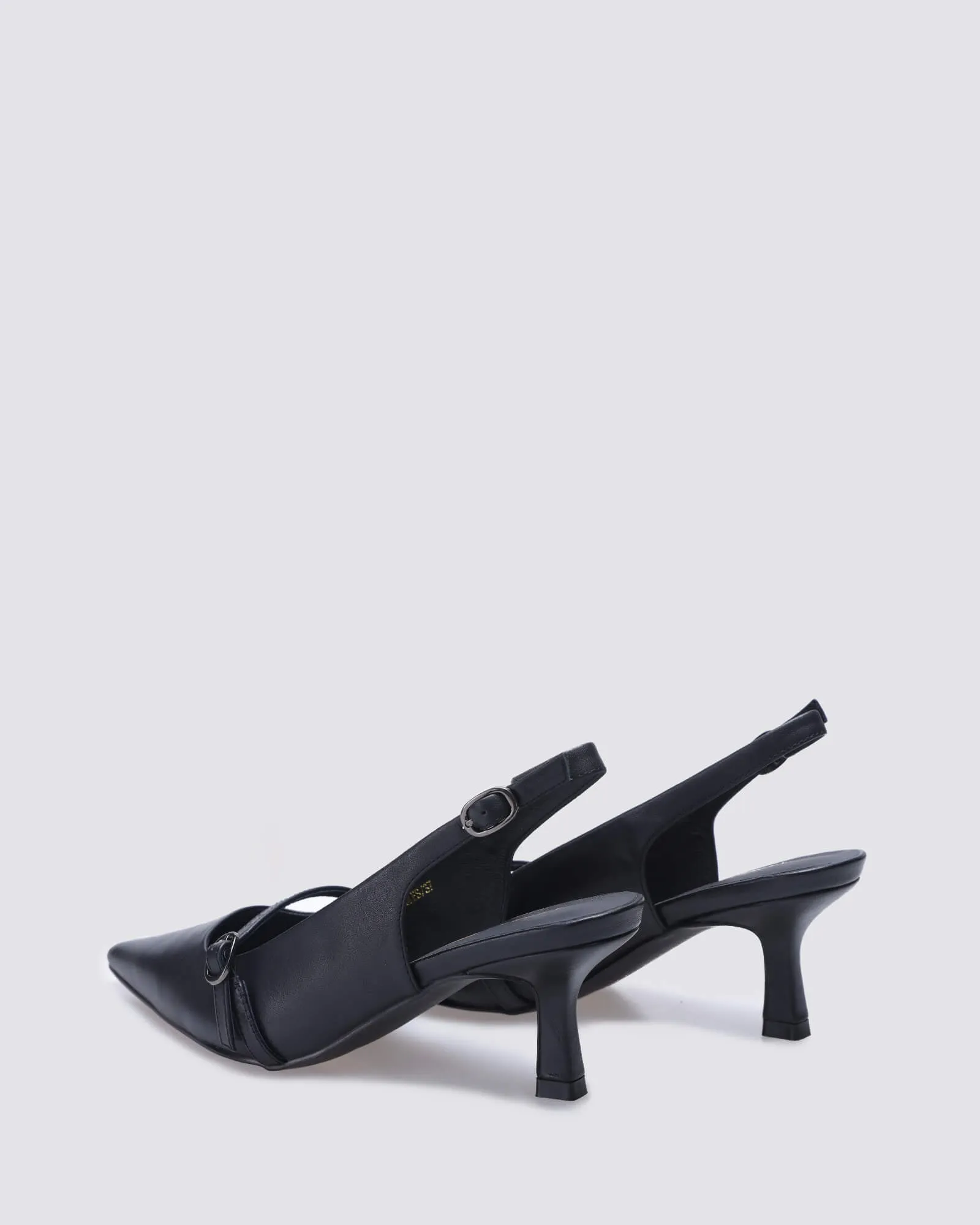 JULES SLINGBACK HEELS BLACK LEATHER