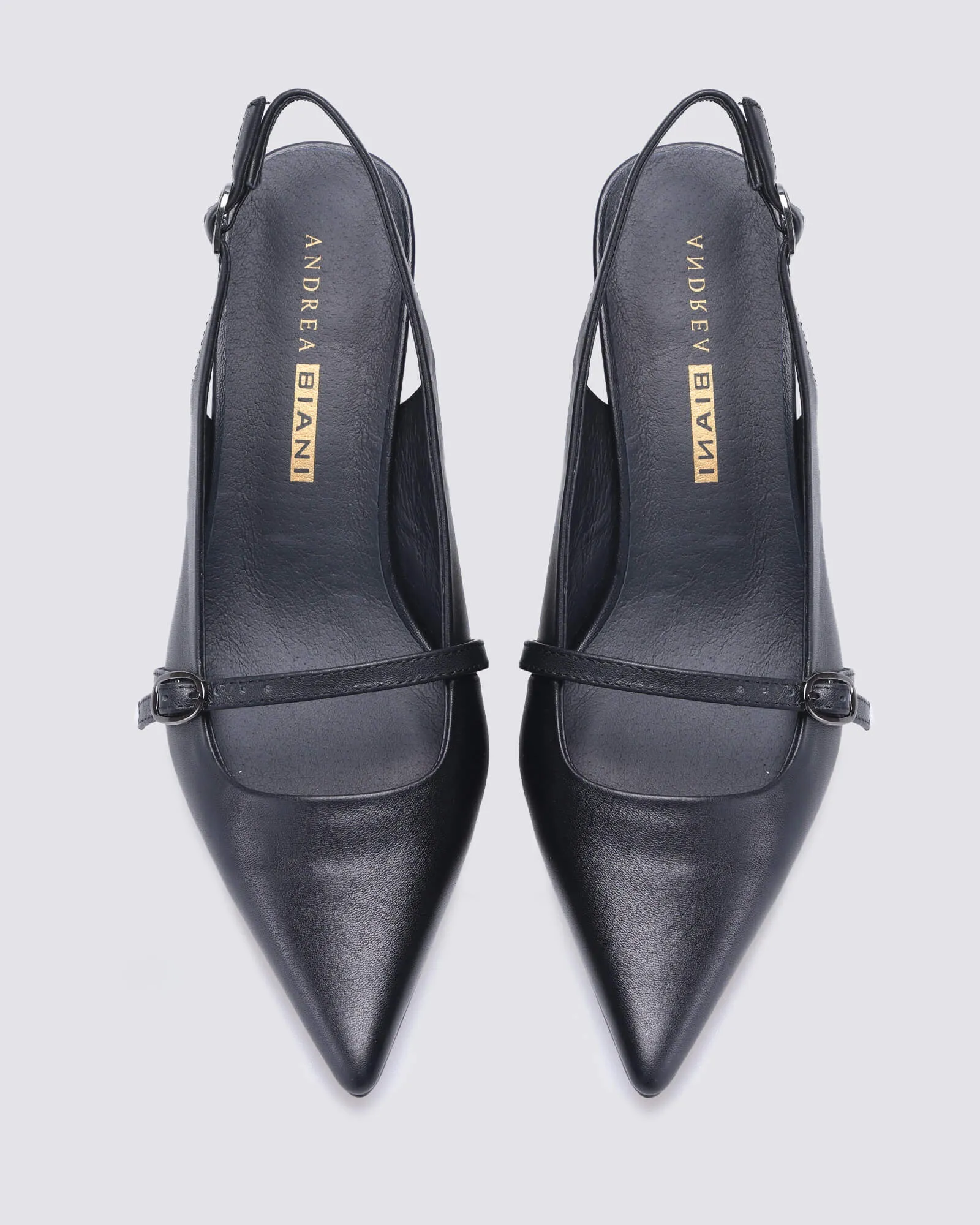JULES SLINGBACK HEELS BLACK LEATHER
