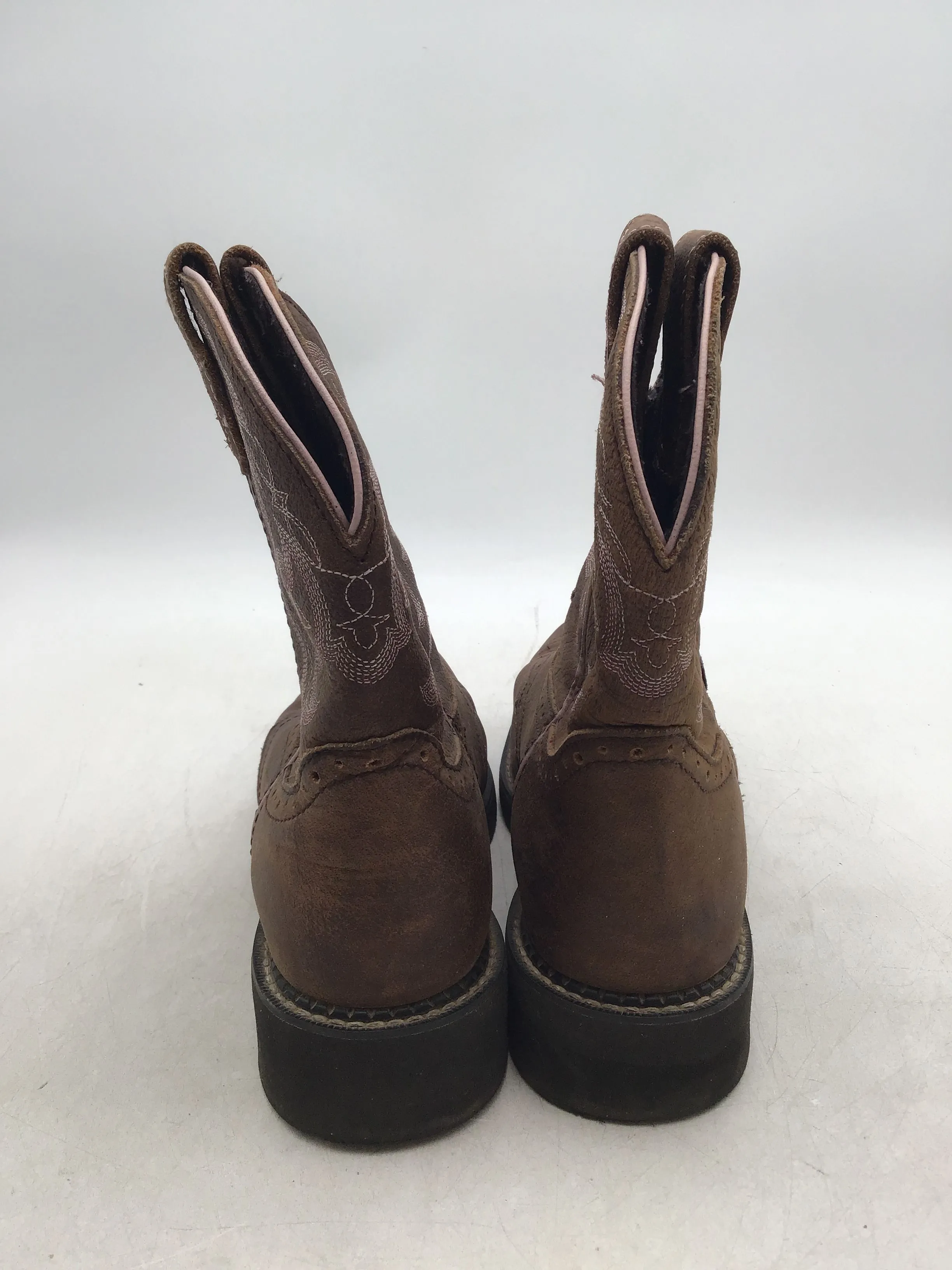 Justin Women's Gypsy L9965 Brown Leather Mid-Calf Cowgirl Western Boots - Sz 9B
