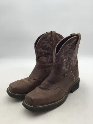 Justin Women's Gypsy L9965 Brown Leather Mid-Calf Cowgirl Western Boots - Sz 9B