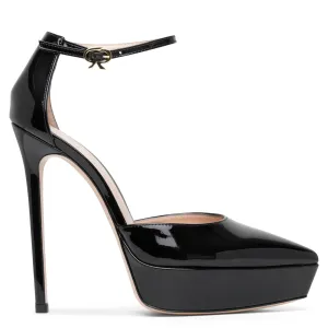 Kasia black patent platform pumps