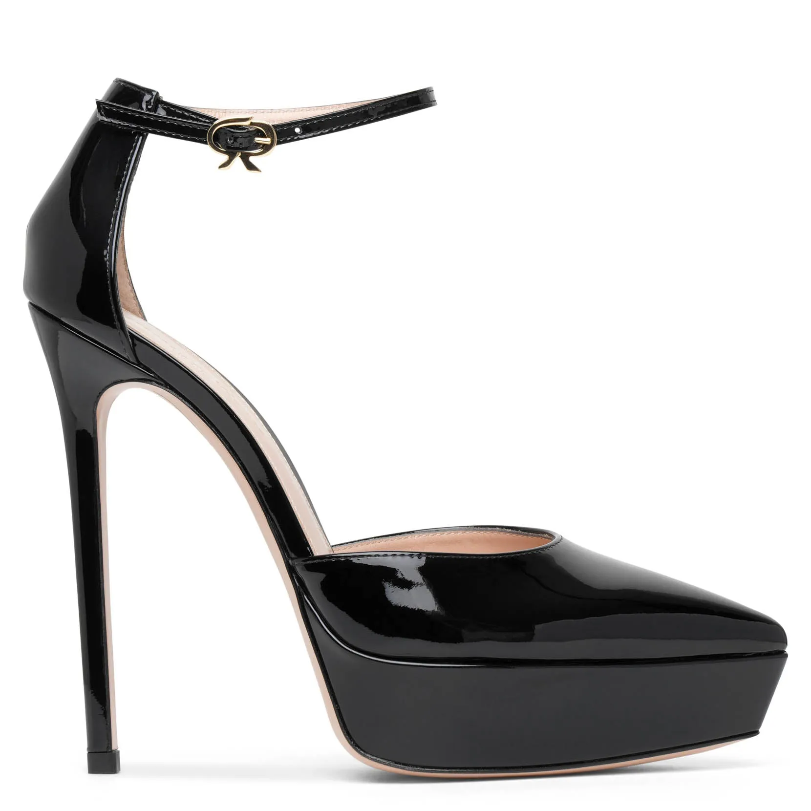 Kasia black patent platform pumps