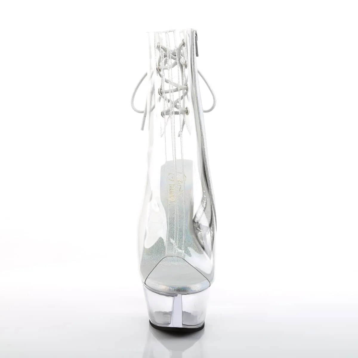 KISS-1018C Clear Calf High Peep Toe Boots