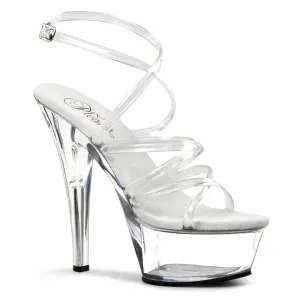 KISS-206 Pleaser 6 Inch Heel Clear Strapy Stripper Platforms High Heels