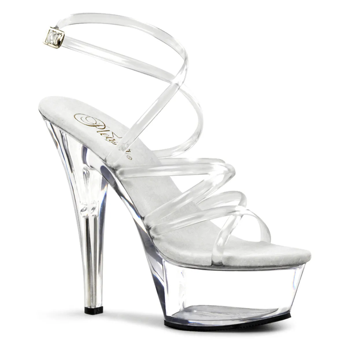 KISS-206 Pleaser 6 Inch Heel Clear Strapy Stripper Platforms High Heels