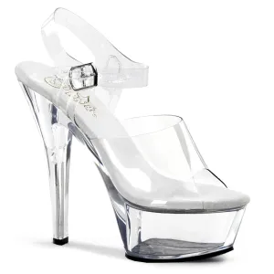 KISS-208 Pleaser 6 Inch Heel Clear Perspex Stripper Platforms High Heels