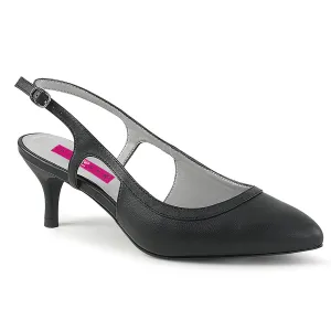 KITTEN-02 Pleaser Large Size Ladies Shoes 2.5 Inch Heel Black Fetish Shoe