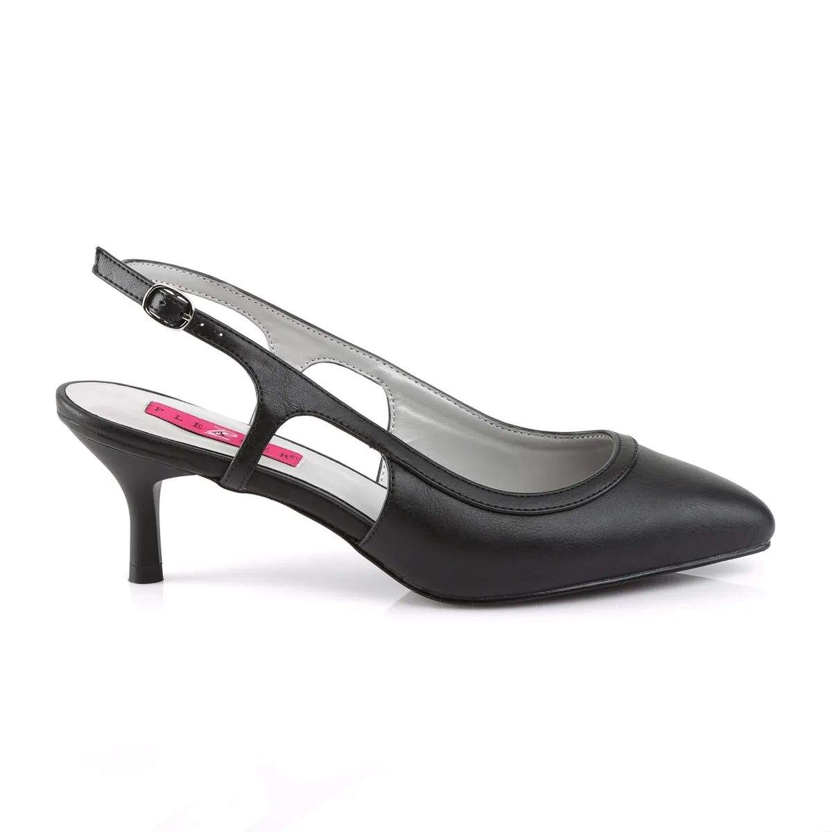 KITTEN-02 Pleaser Large Size Ladies Shoes 2.5 Inch Heel Black Fetish Shoe