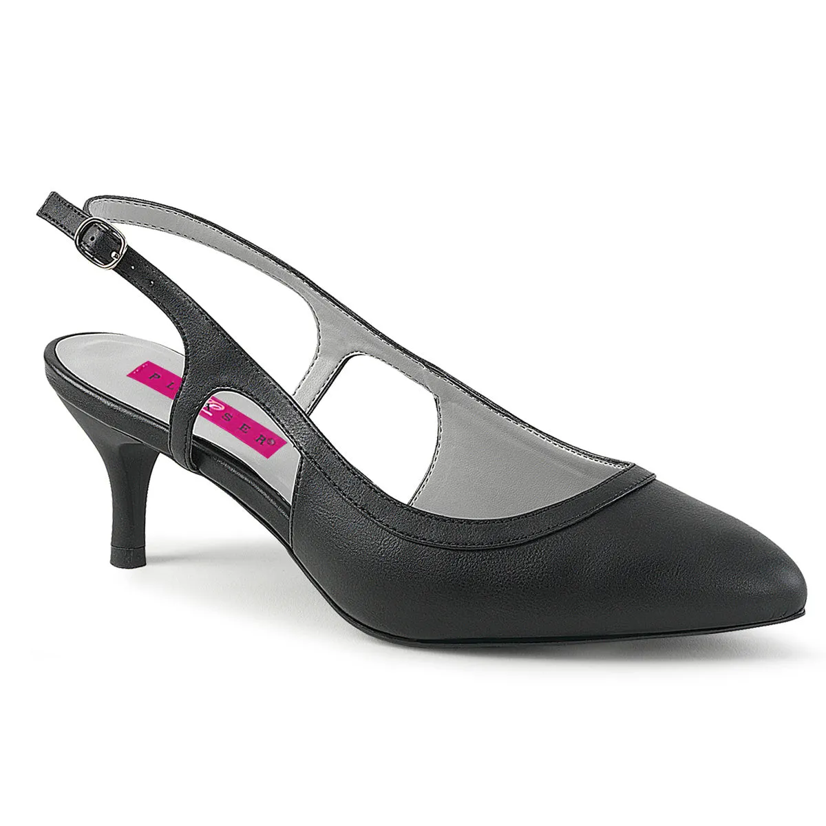KITTEN-02 Pleaser Large Size Ladies Shoes 2.5 Inch Heel Black Fetish Shoe