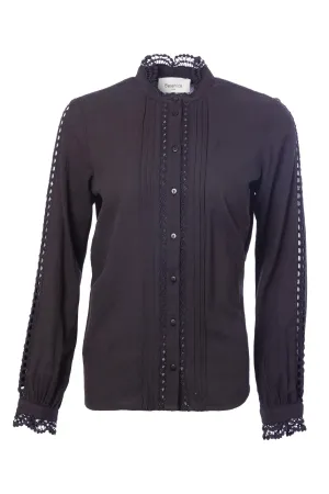 Lace Trimmed Cotton Shirt