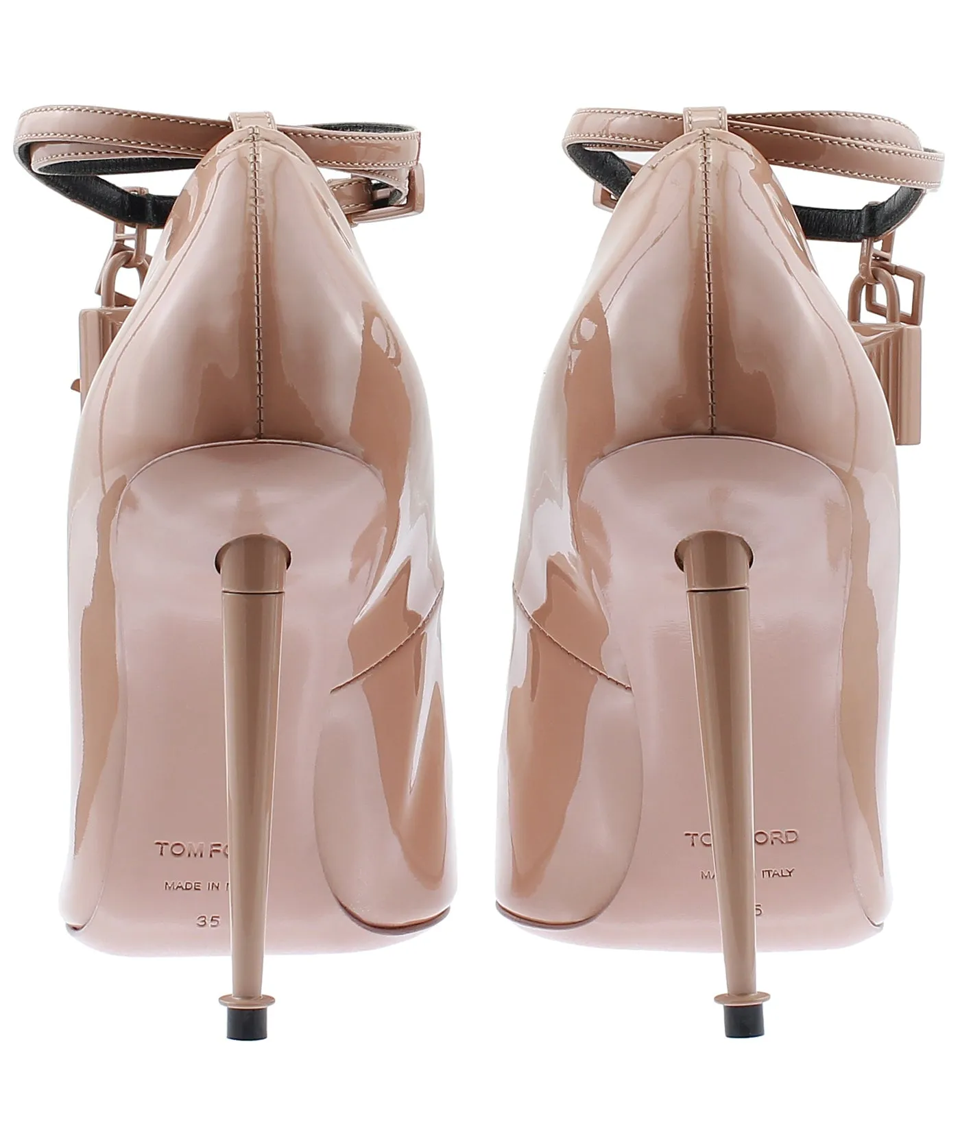 Lacquered Patent Leather Padlock Pumps