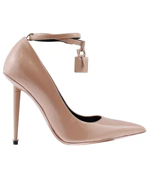 Lacquered Patent Leather Padlock Pumps