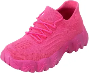 Ladies Mesh Orthopedic Sneakers Breathable Lace-up Walking Running Shoes Comfortable Tennis Shoes Non Slip Lightweight Casual Womens Thick Sole Sneaker
