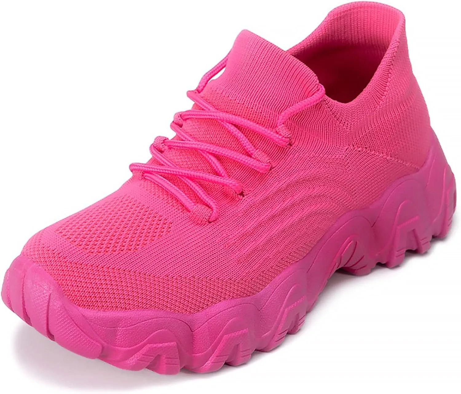 Ladies Mesh Orthopedic Sneakers Breathable Lace-up Walking Running Shoes Comfortable Tennis Shoes Non Slip Lightweight Casual Womens Thick Sole Sneaker