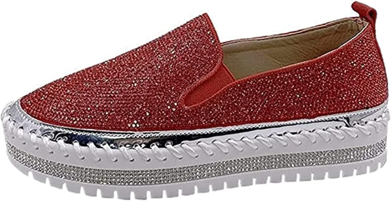 Ladmiple Sneakers For Women Comfortable Shoes Slip On Platform Shoes Fashion Dressy Casual Summer Walking Flats Loafers