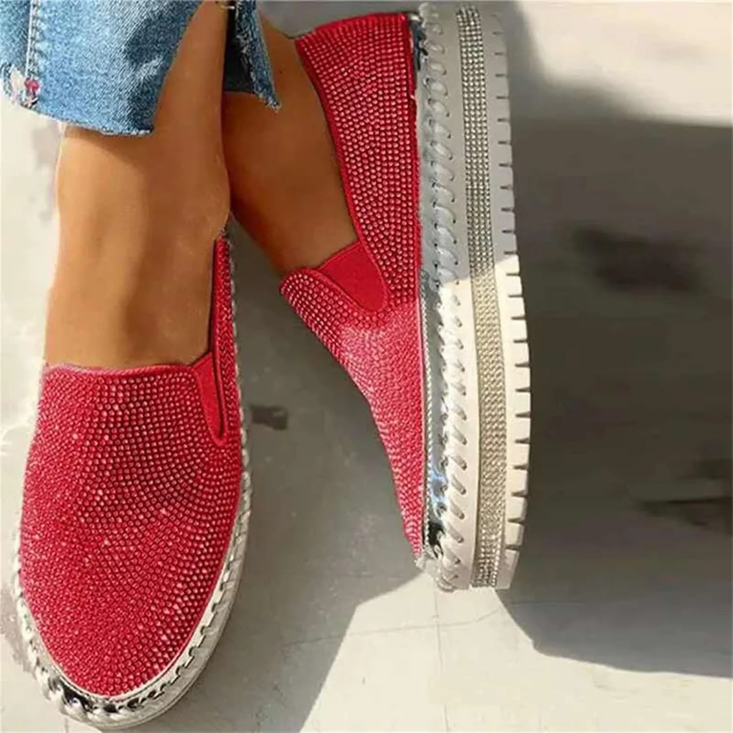 Ladmiple Sneakers For Women Comfortable Shoes Slip On Platform Shoes Fashion Dressy Casual Summer Walking Flats Loafers