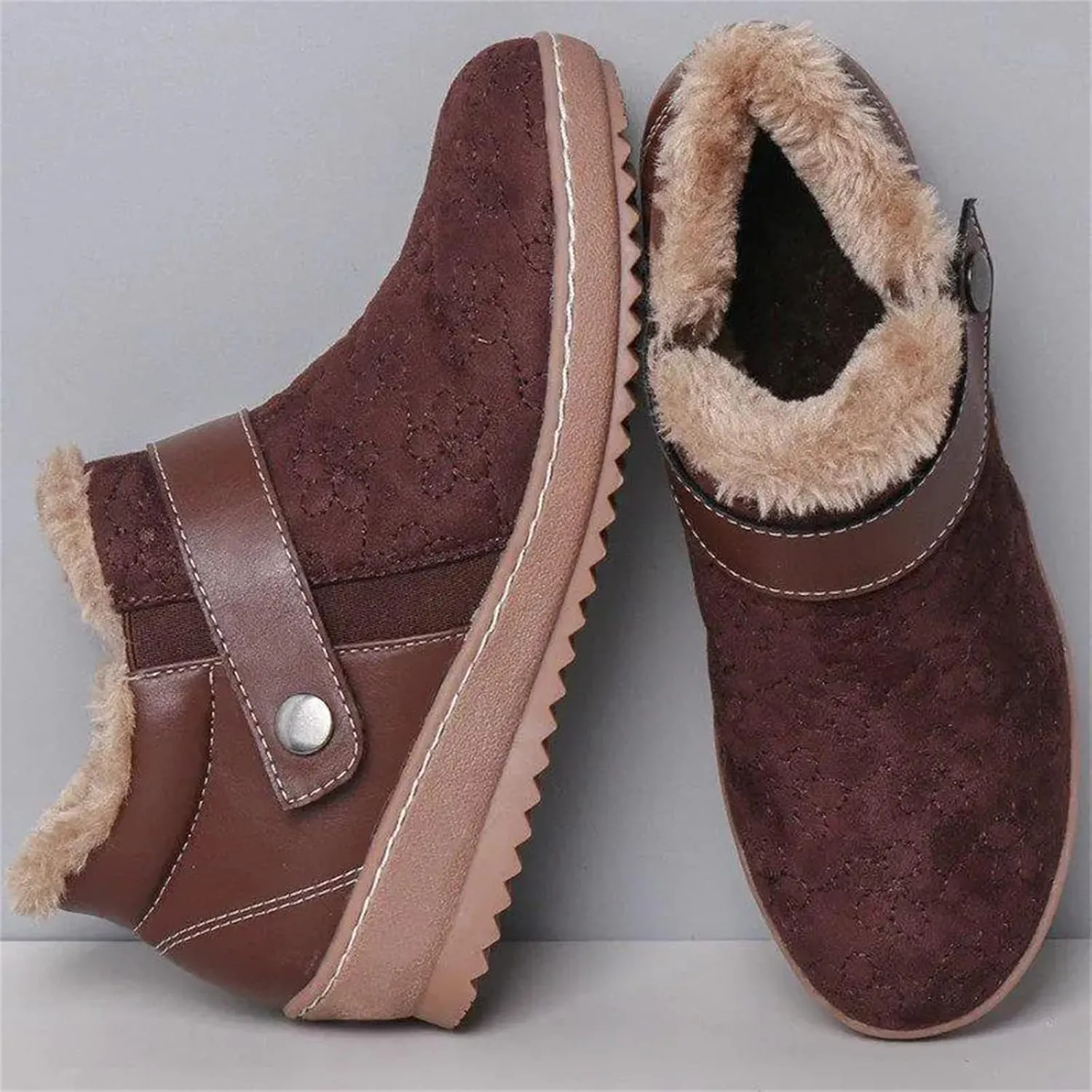 Ladmiple Snow Boots For Women Wide Width Winter Warm Ankle Booties Lace Up Outdoor Fur Lined Comfortable Fashion Shoes