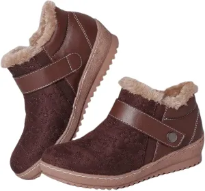 Ladmiple Snow Boots For Women Wide Width Winter Warm Ankle Booties Lace Up Outdoor Fur Lined Comfortable Fashion Shoes