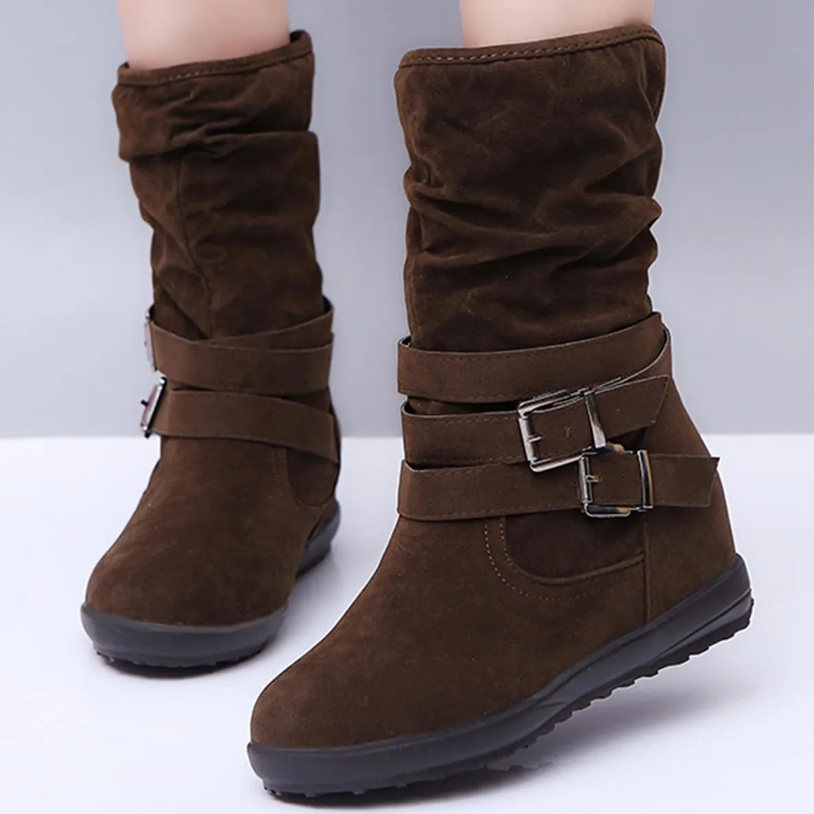 Ladmiple Winter Boots For Women Cute Snow Boots Fashion Casual Warm Outdoor Classic Faux Fur Lined Slip On Ankle Boots