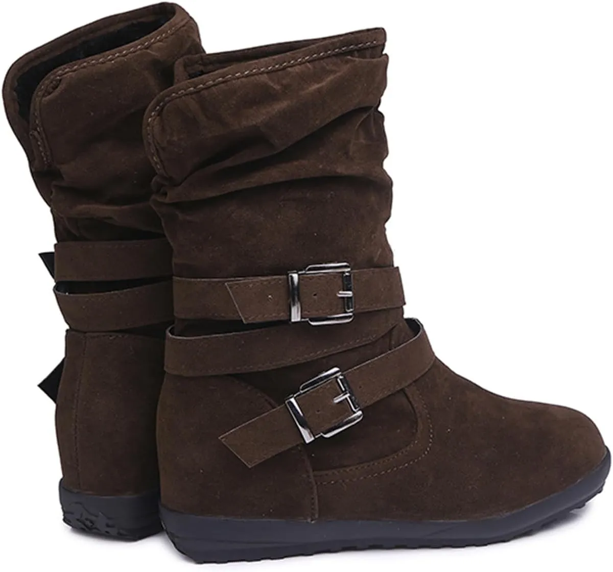 Ladmiple Winter Boots For Women Cute Snow Boots Fashion Casual Warm Outdoor Classic Faux Fur Lined Slip On Ankle Boots
