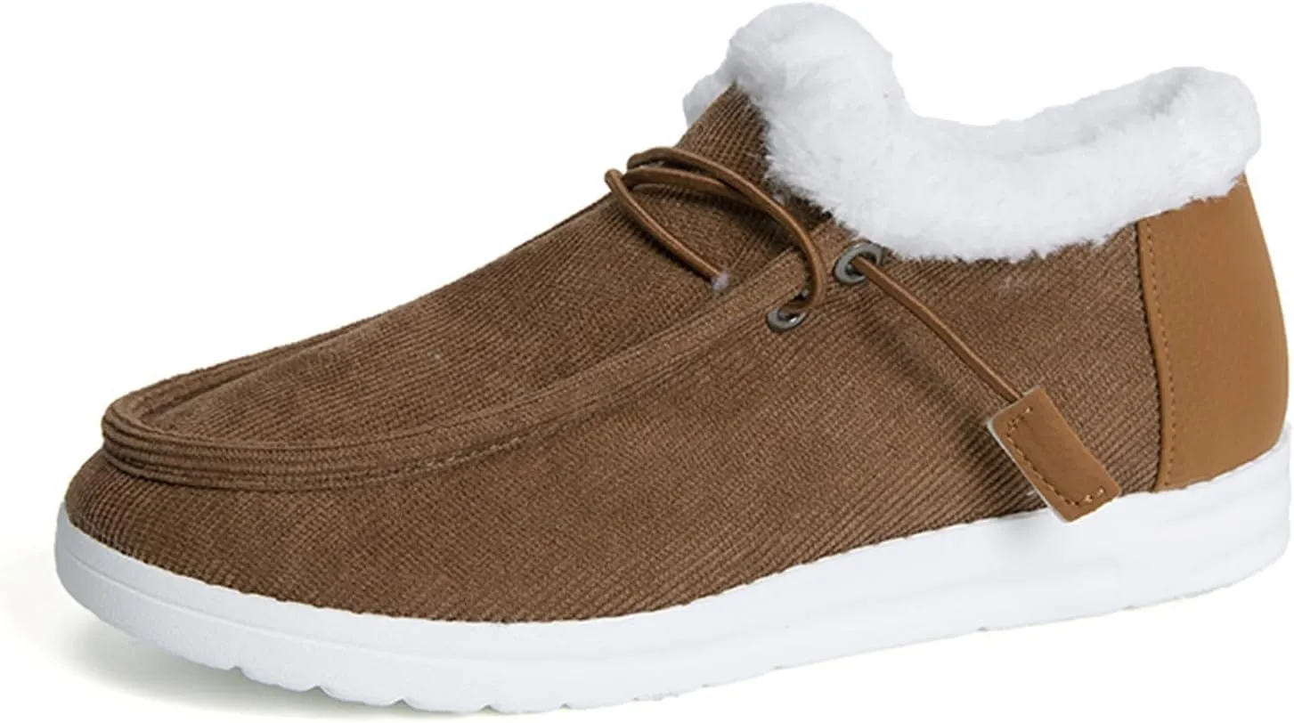 Ladmiple Winter Boots For Women Cute Snow Boots Fur Lined Warm Slip On Ankle Booties Outdoor Anti Slip Walking Shoes