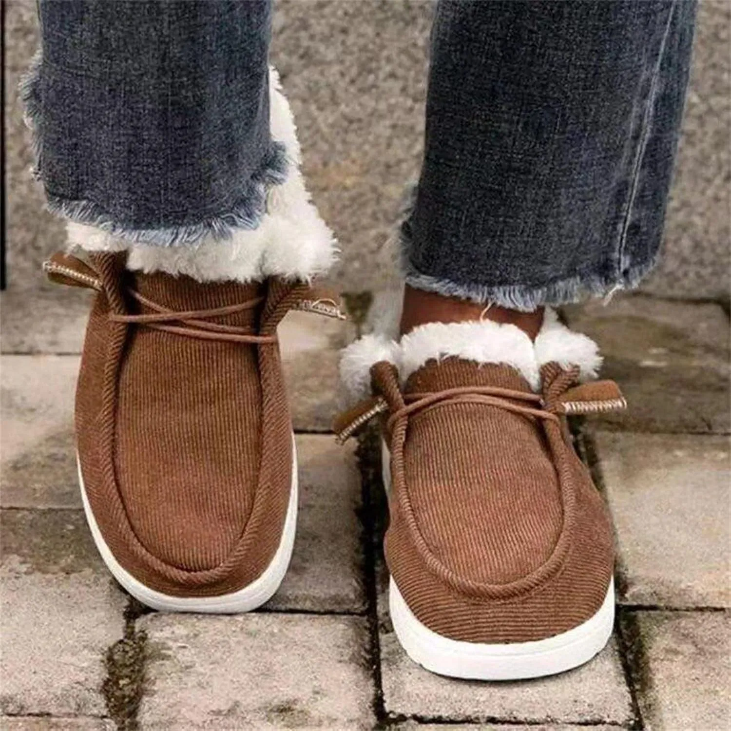 Ladmiple Winter Boots For Women Cute Snow Boots Fur Lined Warm Slip On Ankle Booties Outdoor Anti Slip Walking Shoes
