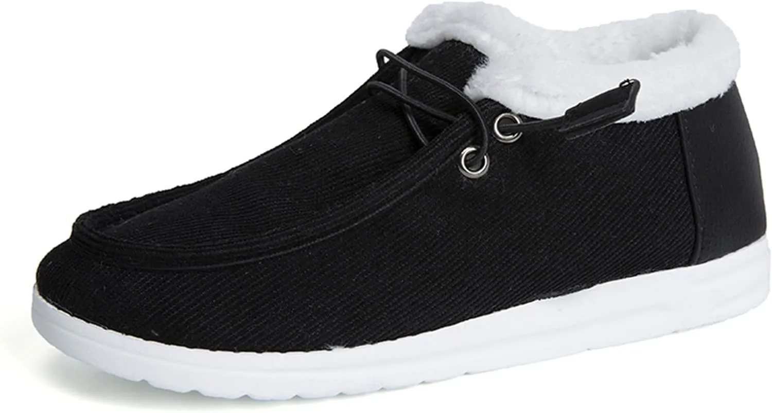 Ladmiple Winter Boots For Women Wide Width Warm Fur Lined Snow Boots Outdoor Short Ankle Booties Slip On Walking Shoes