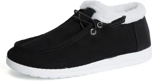 Ladmiple Winter Boots For Women Wide Width Warm Fur Lined Snow Boots Outdoor Short Ankle Booties Slip On Walking Shoes