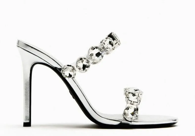 Large Rhinestone Strap Shoes