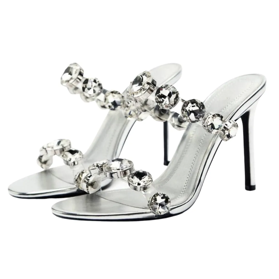 Large Rhinestone Strap Shoes