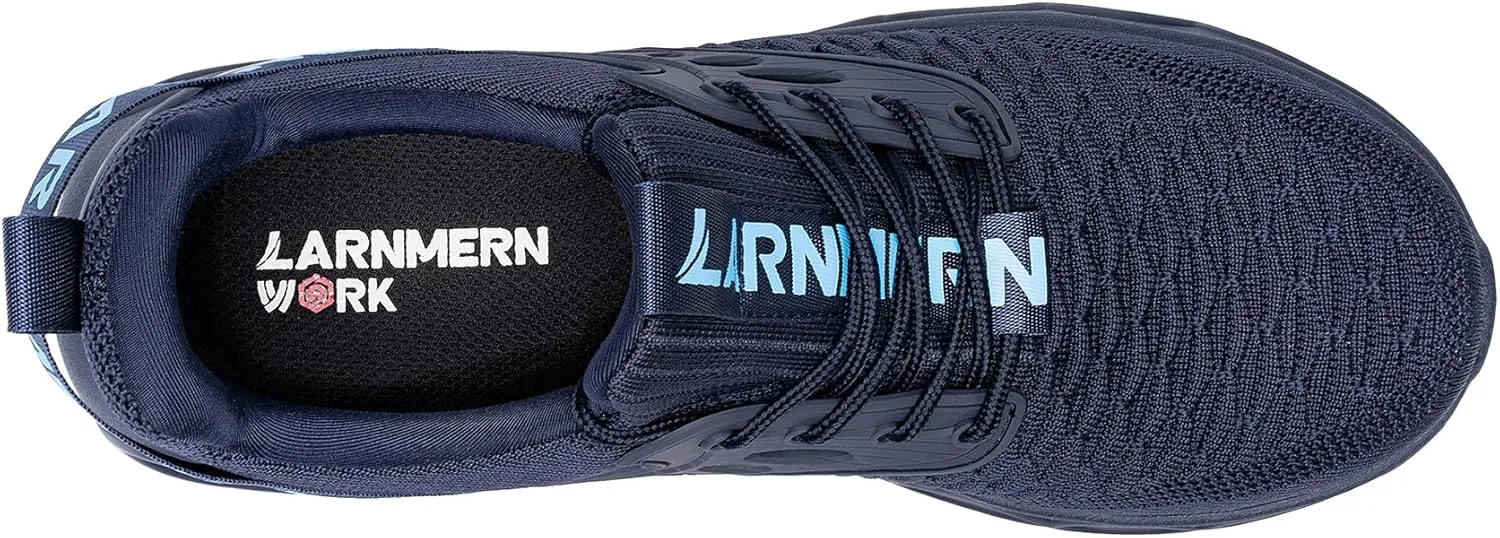 LARNMERN Steel Toe Shoes for Men Women Wide Lightweight Safety Sneakers Comfortable Safety Shoes Colorful Tennis Work Shoes