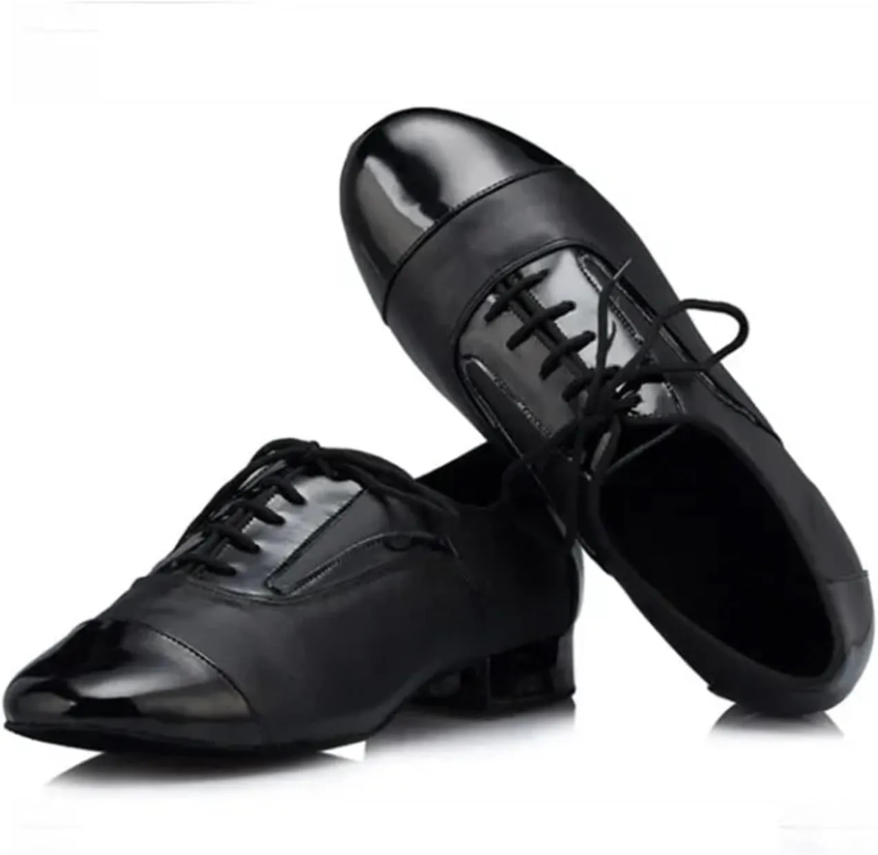Latin Dance Shoes Man Latin Dance Shoes Men's Leather Dance Shoes Adult Outdoor Samba Cha Cha Tango Salsa Dance Shoes(White,40)