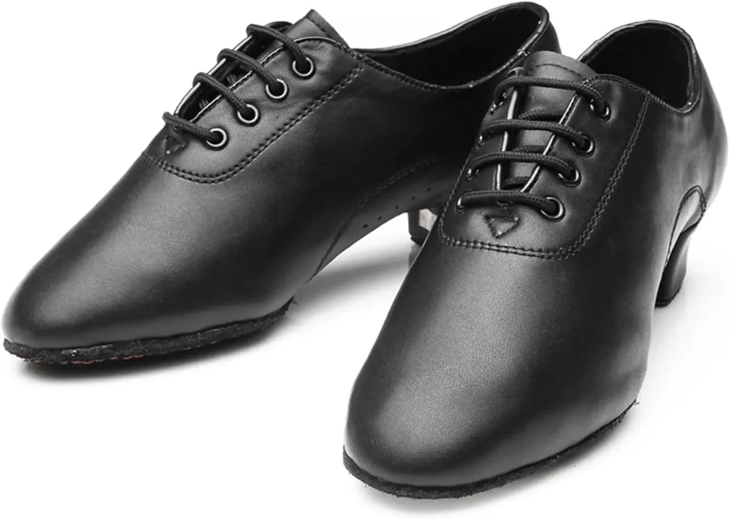 Latin Dance Shoes Man Men's Soft Leather Ballroom Dance Shoes Children's Latin Dance Shoes Boys Adult Teacher Shoes Jazz Dance Shoes(3.5cm Black Matte,31)