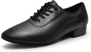 Latin Dance Shoes Man White Black PU Leather Men's Ballroom Dance Shoes Salsa Tango Dance Shoes Latin Dance Shoes Men(Indoor Black,41)