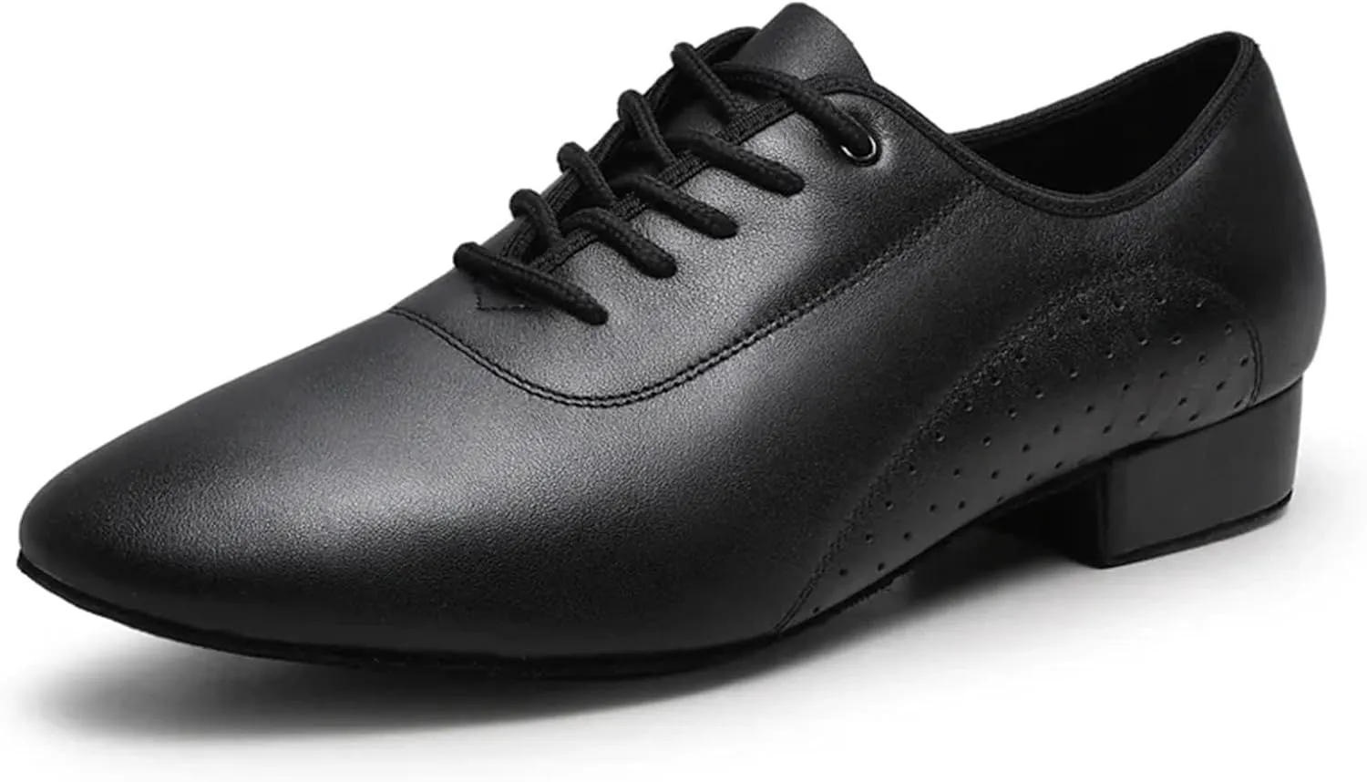Latin Dance Shoes Man White Black PU Leather Men's Ballroom Dance Shoes Salsa Tango Dance Shoes Latin Dance Shoes Men(Indoor Black,41)