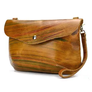 Leather Clutch Bag W Shoulder Strap And Wristlet Luxury