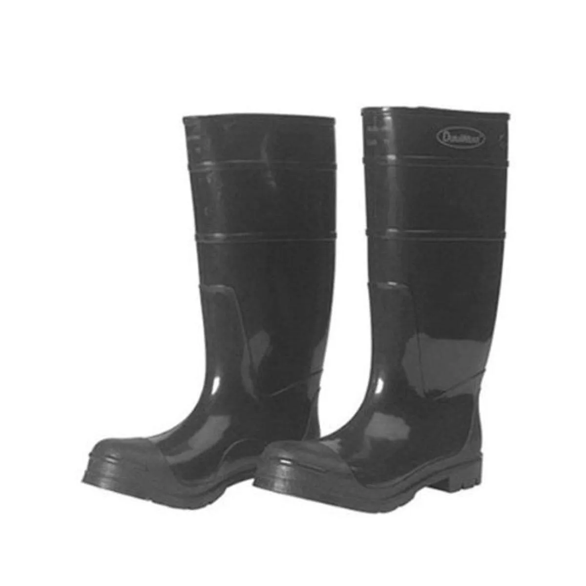 Liberty Glove & Safety 155112 DuraWear PVC Protective Boot with Steel Safety Toe, 16" Height, Size 12, Black