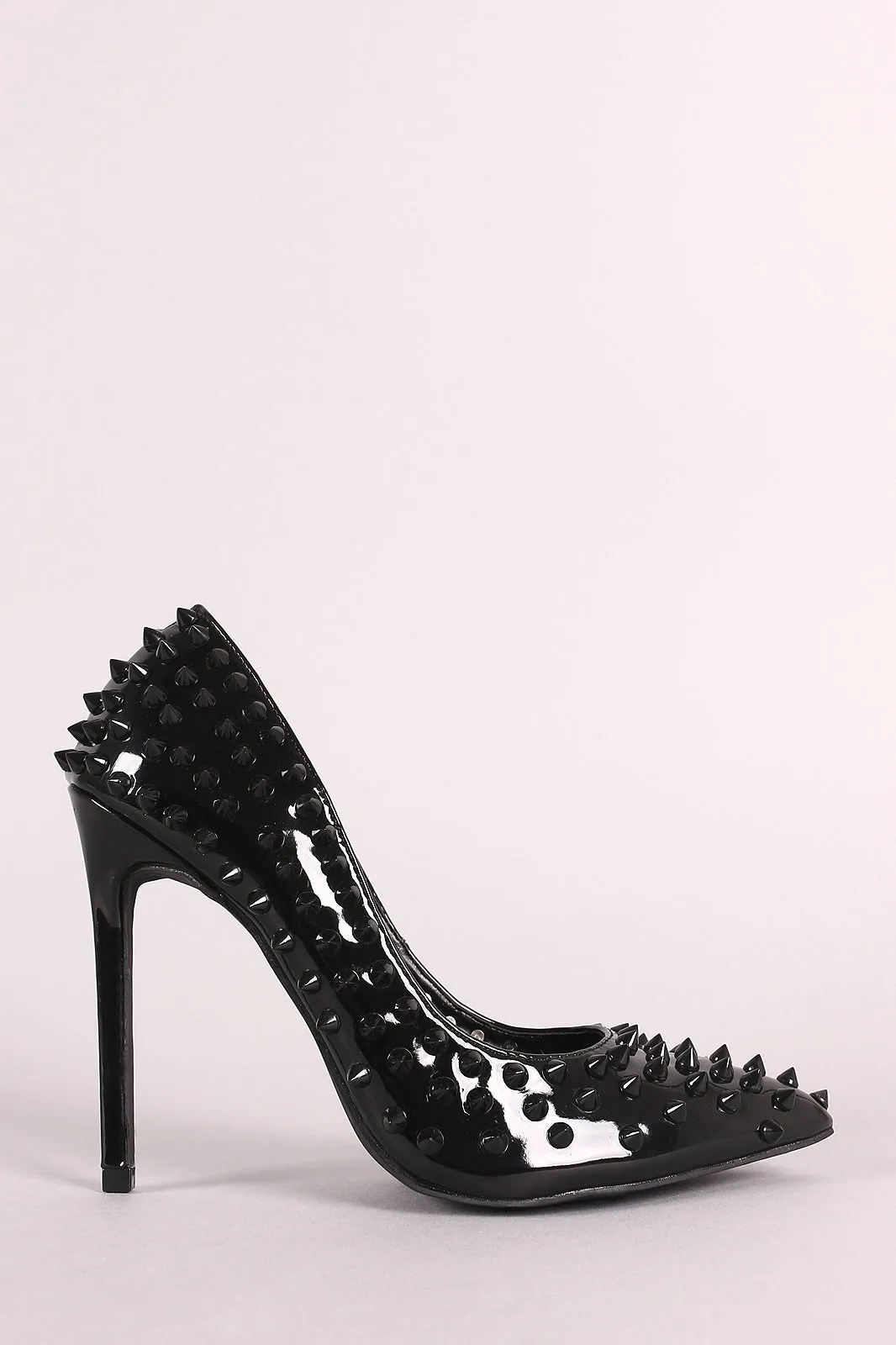 Liliana Spike Studs Patent Pointy Toe Stiletto Pump