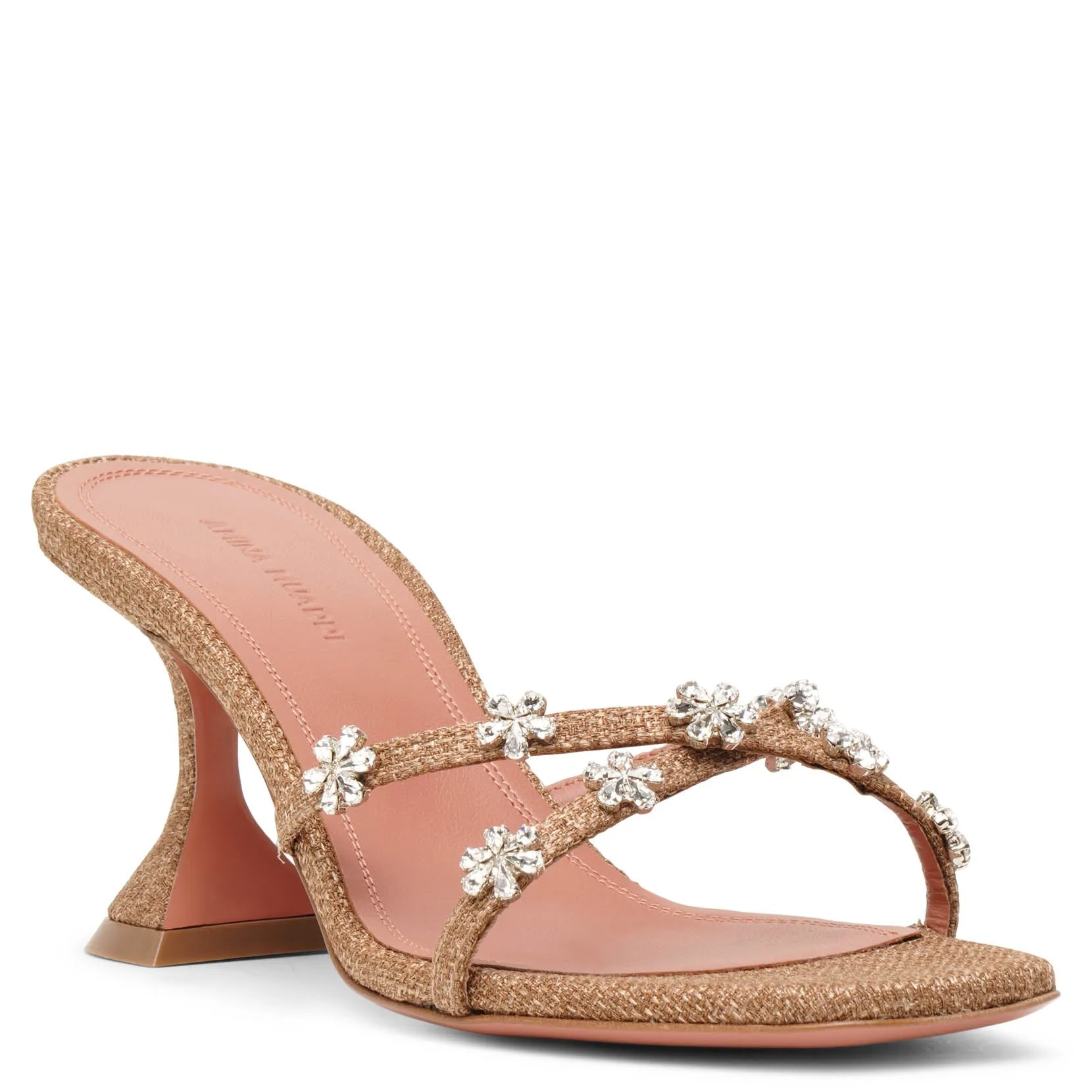 Lily 70 beige canvas mules