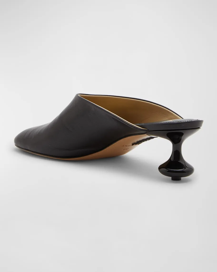 Loewe Low Rise Leather Stiletto Mules