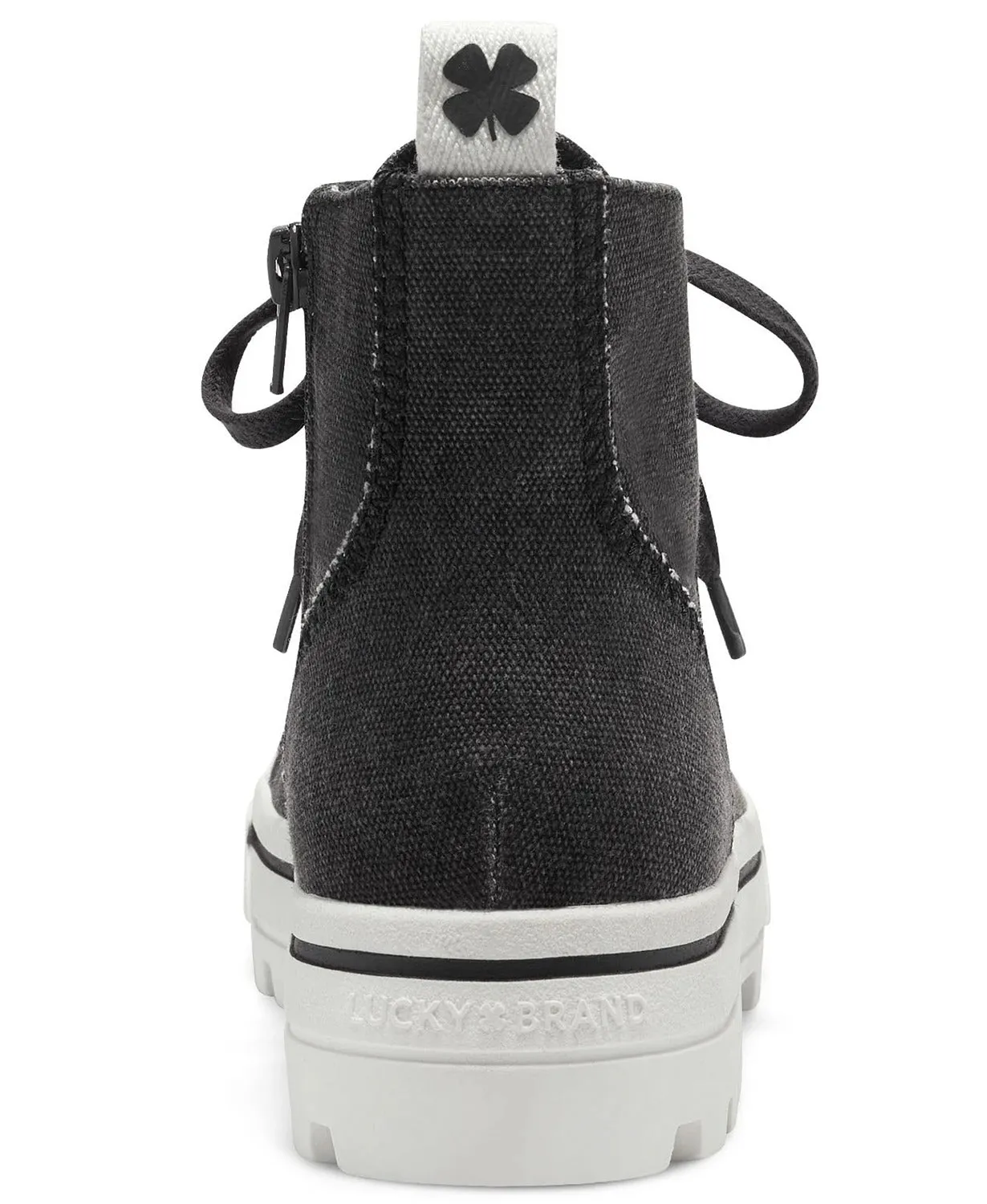 Lucky Brand Eisley Black Round Toe Lace Up High Top Sneaker Hiker Combat Boots