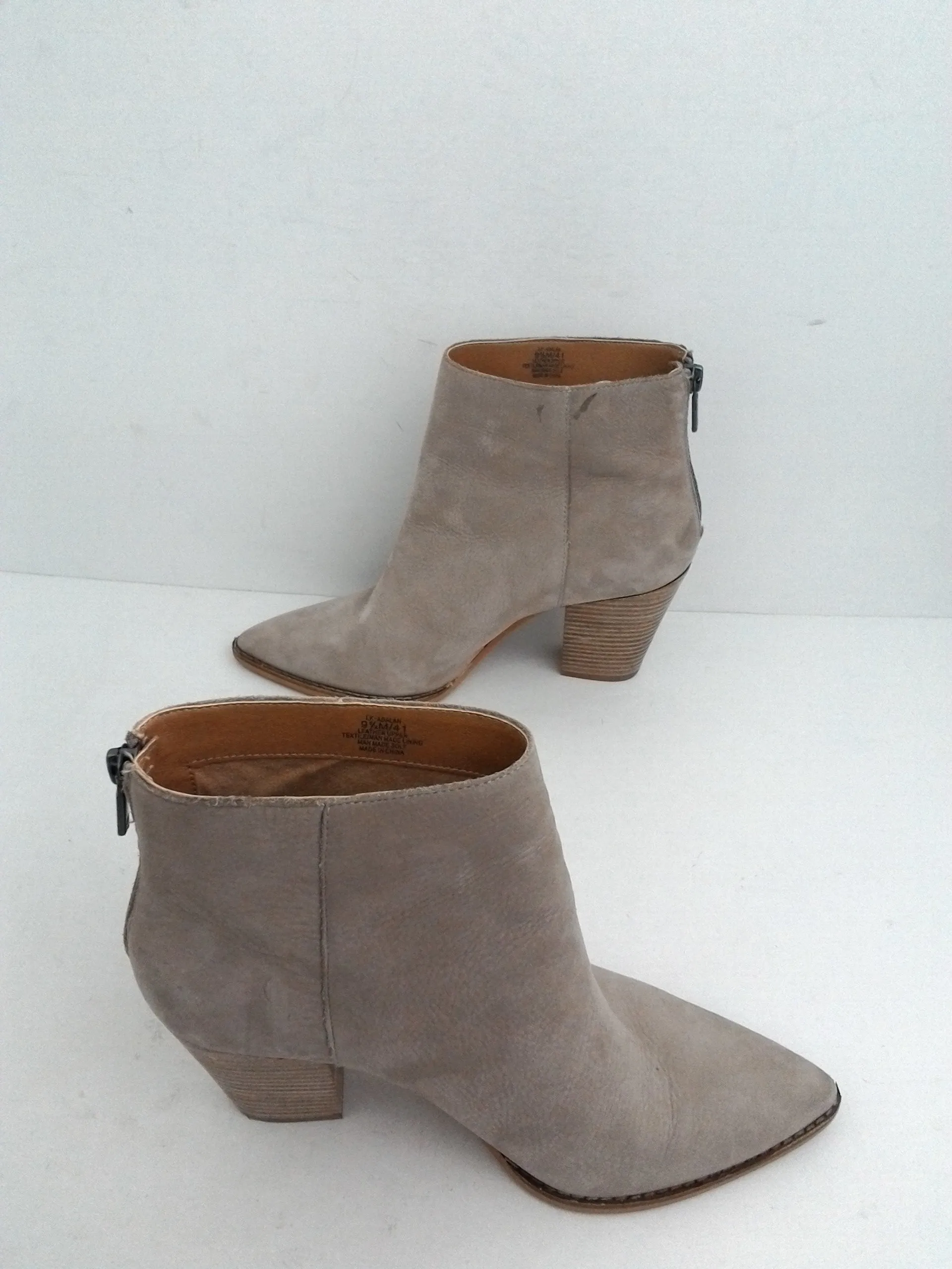 Lucky Brand Women's Adalan Gray Leather Upper Booties Size 9.5 M